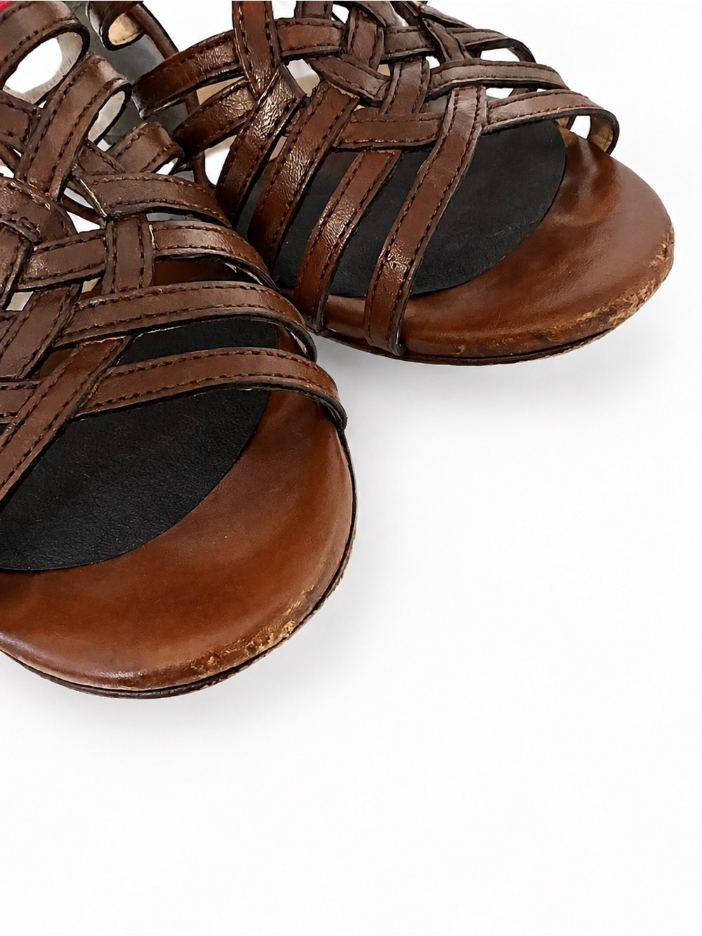Cole Haan Brown Woven Leather Wedge Mules - Picture 5 of 5